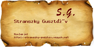 Stranszky Gusztáv névjegykártya